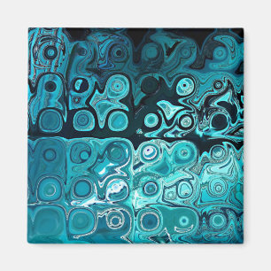 Aimant Blocs de verre turquoise