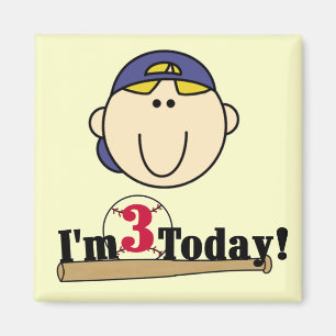 Aimant Blond Boy Baseball 3e anniversaire