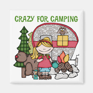 Aimant Blond Girl Crazy Pour Camping