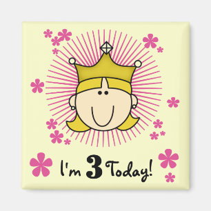 Aimant Blond Princess 3e Anniversaire Tshirts & cadeaux