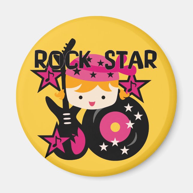 Aimant Blond Rock Star Girl (Devant)