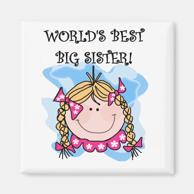 Aimant Blond World's Best Big Sister Tshirts and Gifts (Devant)