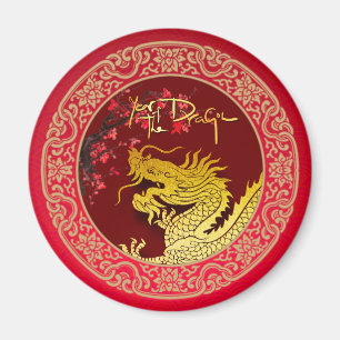 Aimant Blossom Chinese Dragon année papier coupé RM