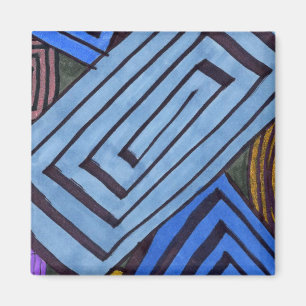 Aimant Blue abstrait rectangulaire égyptien Coil spiral a