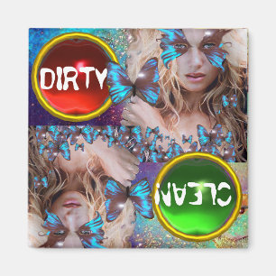 AIMANT BLUE BUTTERFLY WITH GREEN GOLD SPARKLES