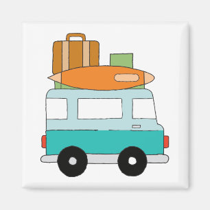Aimant Blue Cartoon Van Best Family Aventure Vacances