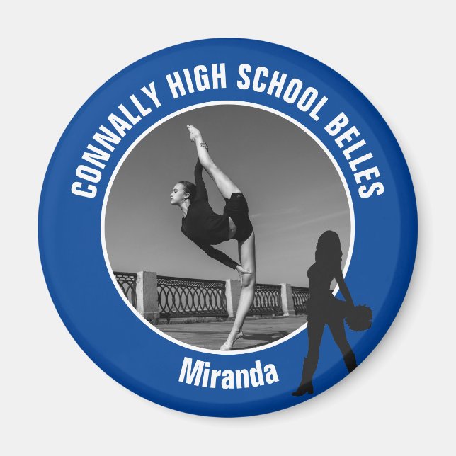 Aimant Blue Drill Team Photo High School Dancer (Devant)