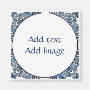 Aimant Blue Dutch Look, ajouter du texte,