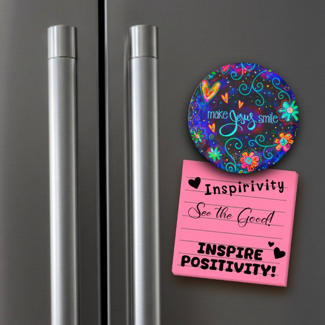 Aimant Blue Fun Faire sourire Jésus Inspirivé Floral (Créateur téléchargé)