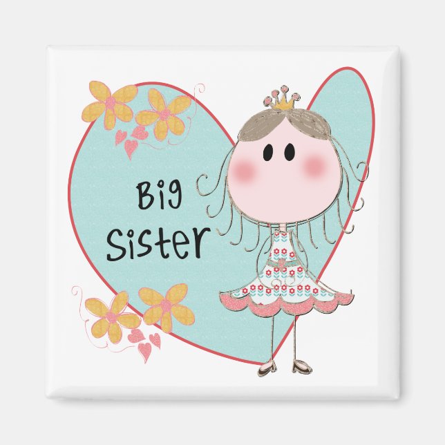 Aimant Blue Heart Princess Big Sister (Devant)