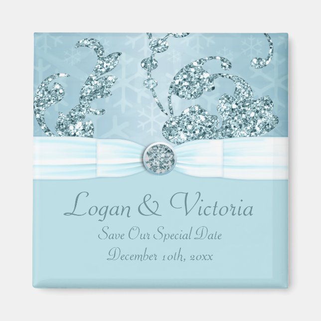 Aimant Blue Ice Sparkland Wonderland Mariage (Devant)