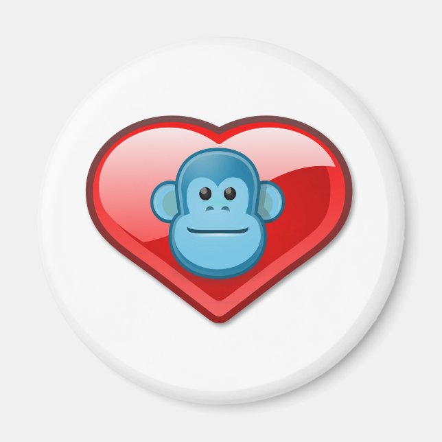 Aimant Blue Monkey Love (Devant)