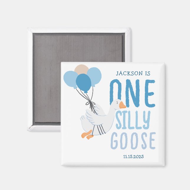 Aimant Blue One Silly Goose 1er anniversaire (Recto/Verso)