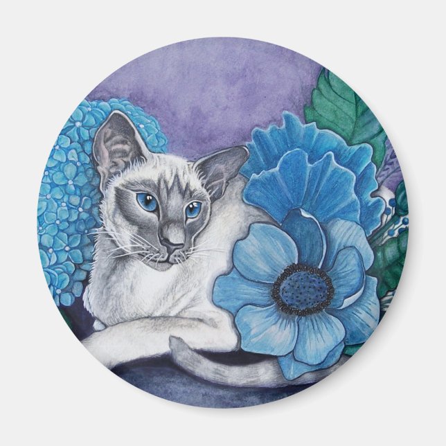 Aimant Blue Point Siamese chat (Devant)