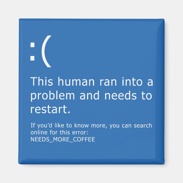 Aimant Blue Screen of Death (Devant)