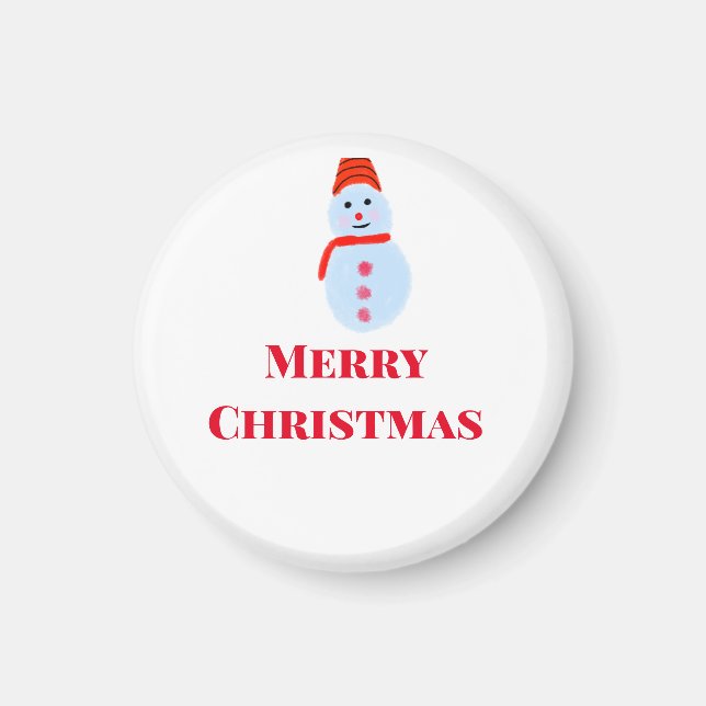 Aimant Blue snowman Noël merveille Noël ajouter le nom (Devant)