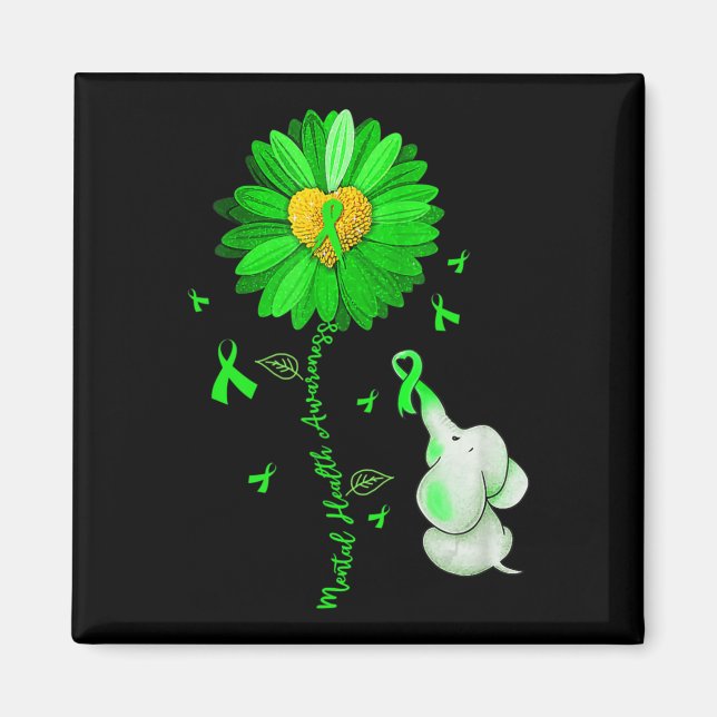 Aimant Blue Sunflower Elephan Outdoor Propage Santé menta (Devant)