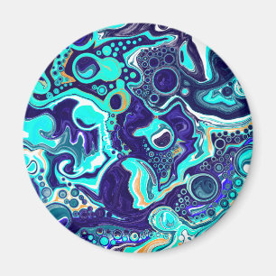 Aimant Blue Turquoise Ocean Swils Fluid Art