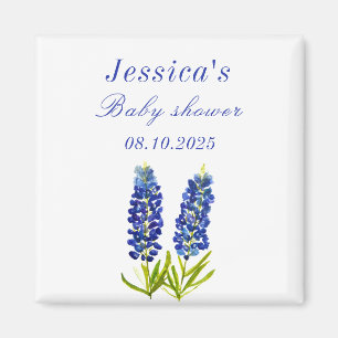 Aimant Bluebonnets Blue Floral Texas Girl Baby shower