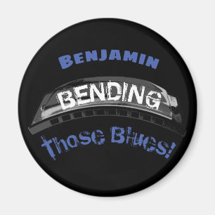 Aimant Blues harmonica joueur flexion musicien humour