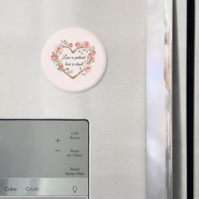 Aimant Blush Romantic Rose Floral Coeur Amour (In situ (réfrigérateur))