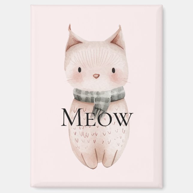 Aimant Blush rose Meow Noël Chat Deer Snowman (Recto)