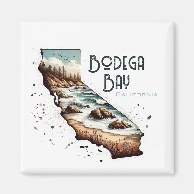 Aimant Bodega Bay California Souvenir Cadeau (Devant)
