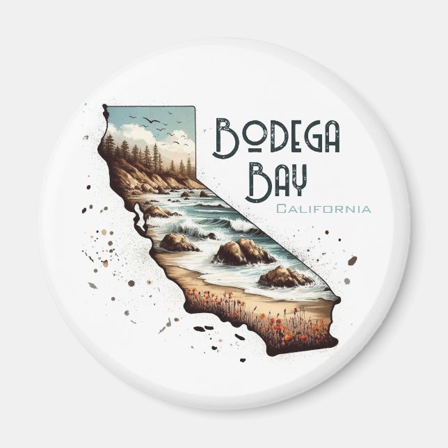 Aimant Bodega Bay California Souvenir Cadeau (Devant)