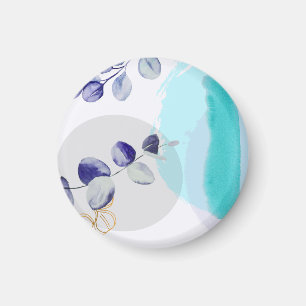 Aimant Boho botanique cyan violet