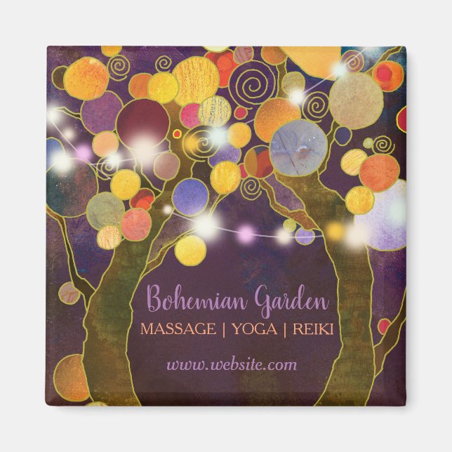Aimant Boho String Lights Love Trees Business (Devant)