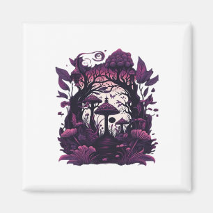 Aimant Bois de champignons Whimsigoth Witchy sérigraphie