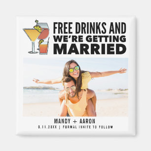 Aimant Boissons Gratuites Photo Mariage Enregistrer La Da