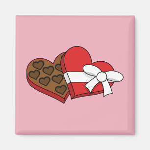 Aimant Boîte à chocolat de coeur de la Saint-Valentin