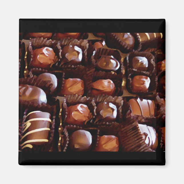 Aimant Boîte de chocolat, Chocolat-bonbon tentant (Devant)