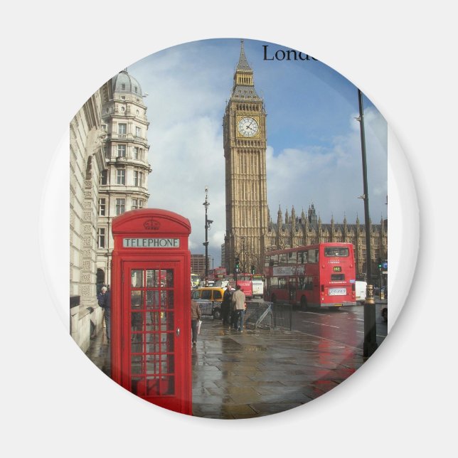 Aimant Boîte téléphonique Big Ben de Londres (par St.K. (Devant)