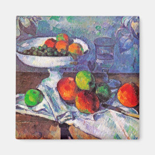 Aimant Bol à fruits, Verre et Pommes, Cézanne