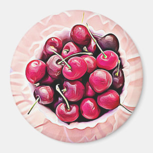 Aimant Bol de cerises mignonne Réfrigérateur d'aliments