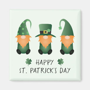 Aimant Bon Jour de la Saint Patrick vert Gnomes