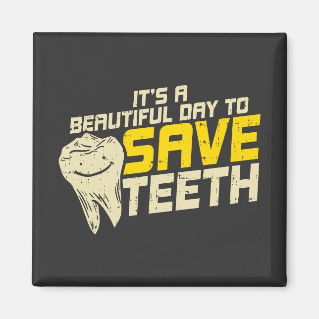 Aimant Bon Jour Pour Sauver Les Dents Coworkers Hygiénist (Devant)