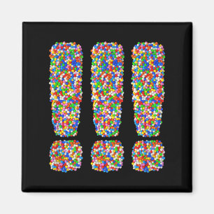 Aimant Bonbons Trois Points d'Exclamation Arc-en-Ciel Pai