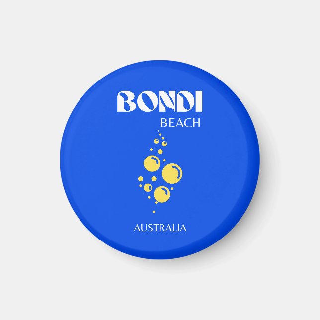 Aimant Bondi Beach, Bondi Beach Travel Art, Bleu (Devant)