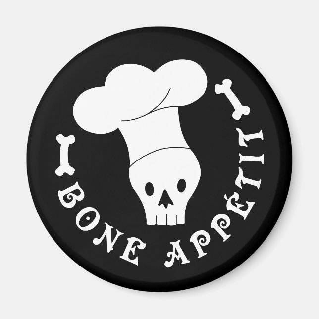 Aimant Bone Appetit Skeleton Chef (Devant)