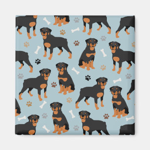 Aimant Bones et pattes de chien Rottweiler