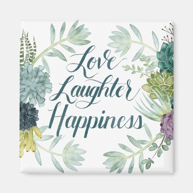 Aimant Bonheur plante | Amour rire bonheur (Devant)