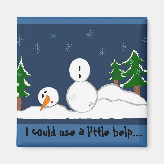 Aimant Bonhomme de neige avec citation (Devant)