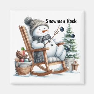 Aimant Bonhomme de neige dans un fauteuil à bascule Magne