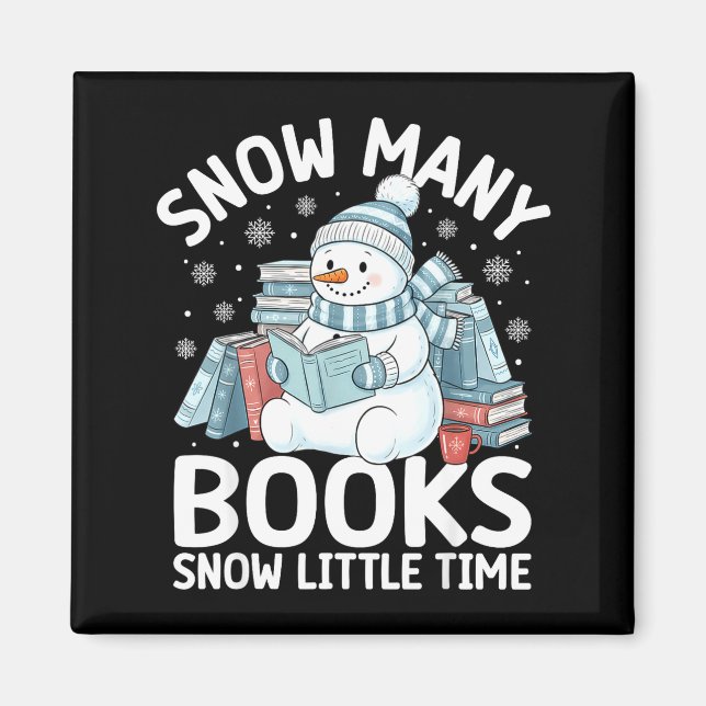 Aimant Bonhomme de neige de lecture de Noël Tellement de  (Devant)