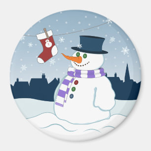Aimant Bonhomme de neige et Noël de bas