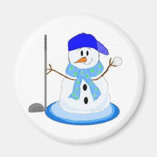 Aimant Bonhomme de neige golfeur
