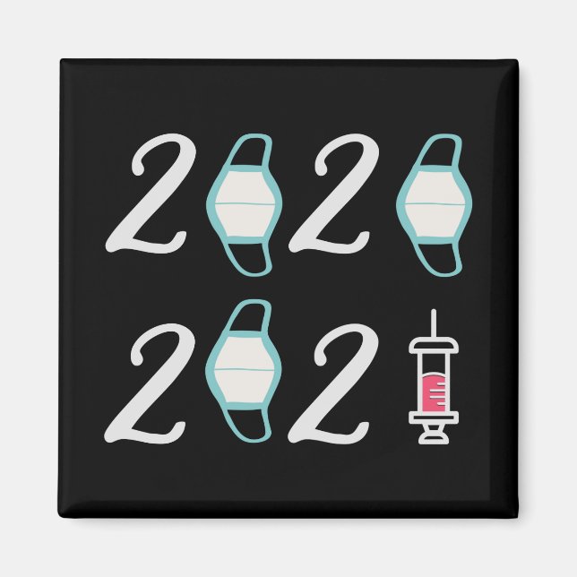 Aimant Bonjour 2021 Adieu 2020 - C’est enfin terminé (Devant)